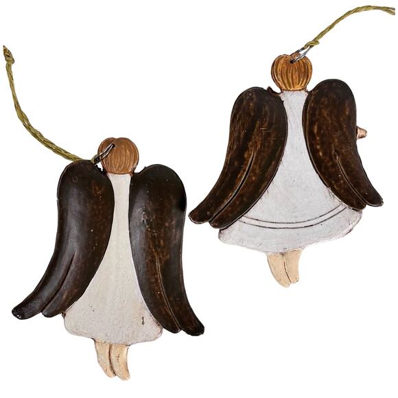 2 Hannah’s Handiworks - 1 Heart & 1 Star Angel Christmas Ornaments VG no tags - Picture 4 of 7